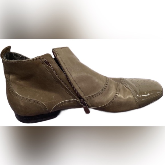 Bottega Veneta Mens Brown Leather Wingtip Side Zip Ankle Booties Sz 43.5 W/ Coa main image 4